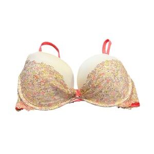 Victoria’s Secret pink white green floral lace bra new nwt underwire 36d